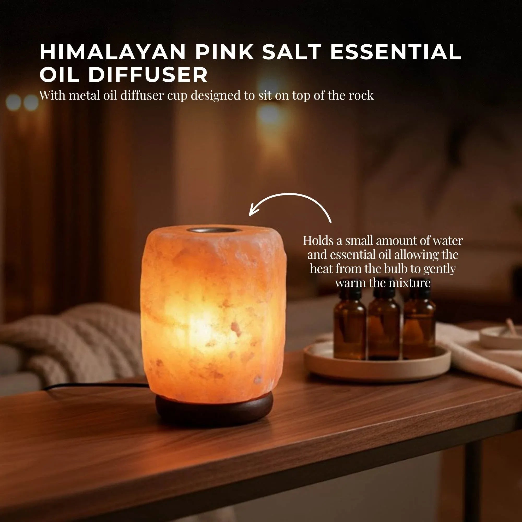 12V 12W 1-2kg Himalayan Pink Salt Diffuser Essential Oil Lamp Aromatherapy On/Off Bedworld
