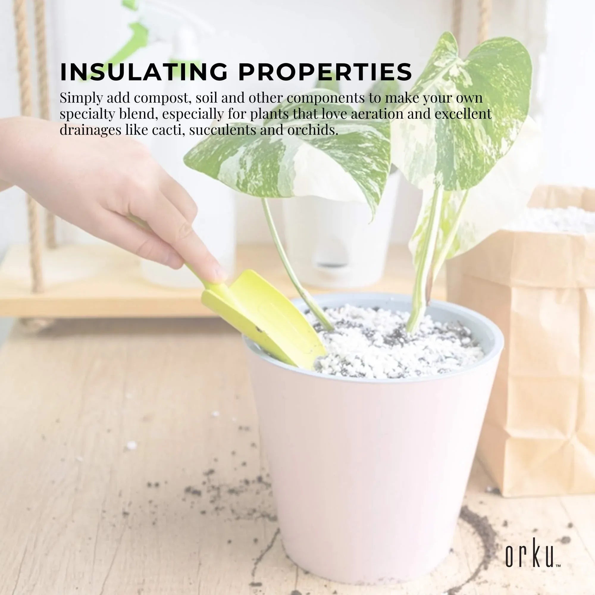 Orku 100L Perlite Coarse Premium Soil Expanded Medium Plants Hydroponics Bulk Bedworld