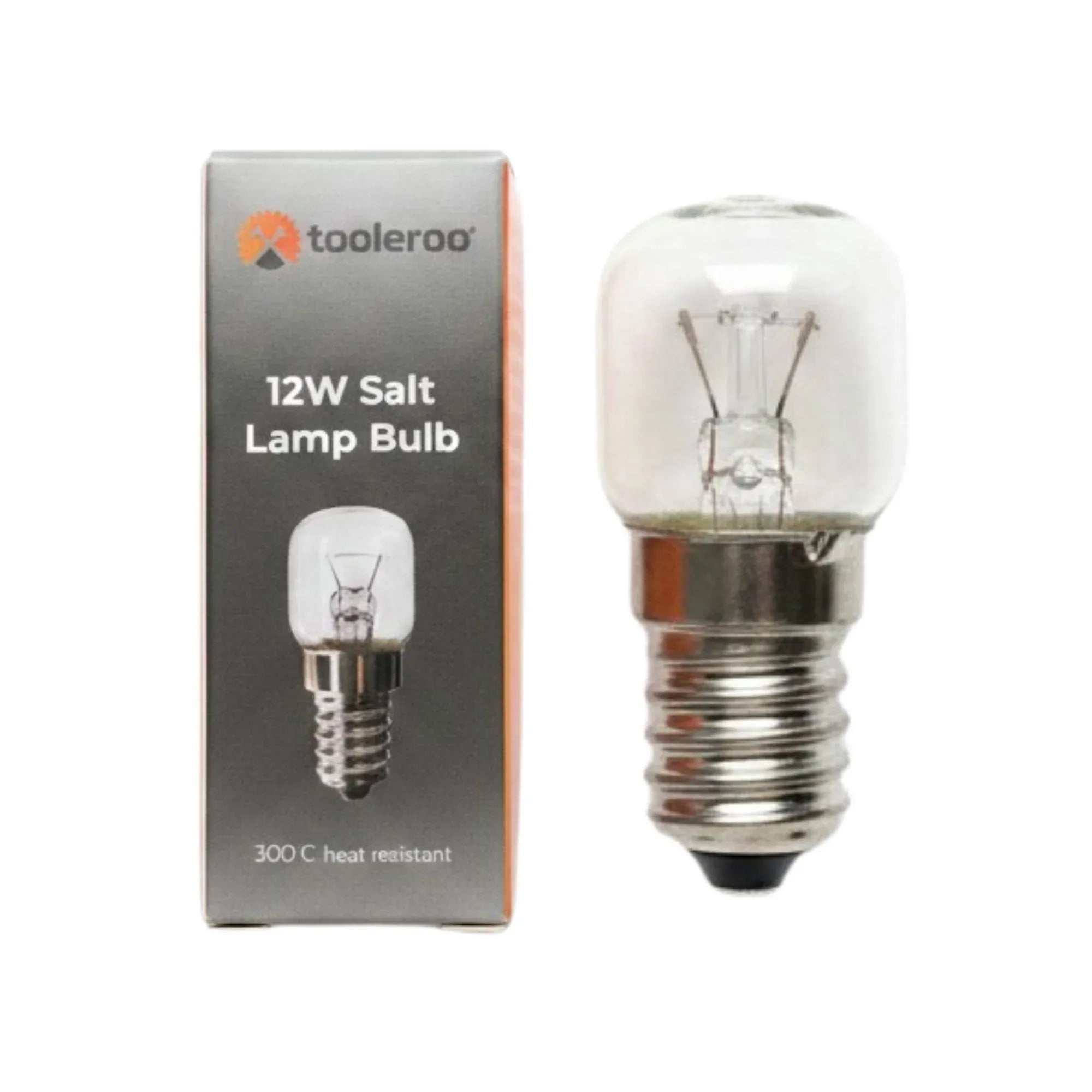 12W salt lamp replacement bulb with E14 screw base, clear glass globe