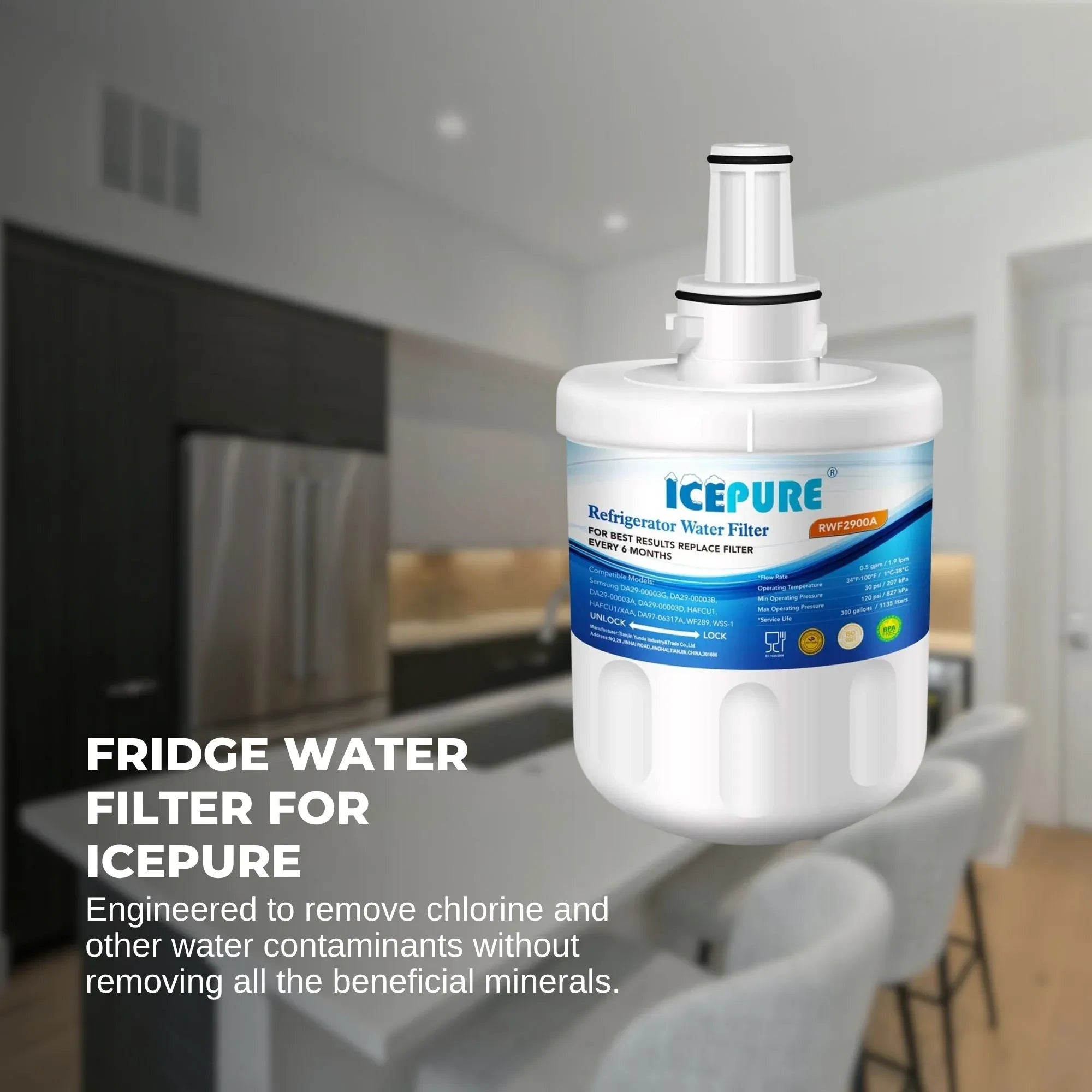 FRIDGE WATER FILTER RWF2900A RFC2900A 2 Steps For RFC1100A Icepure Bedworld