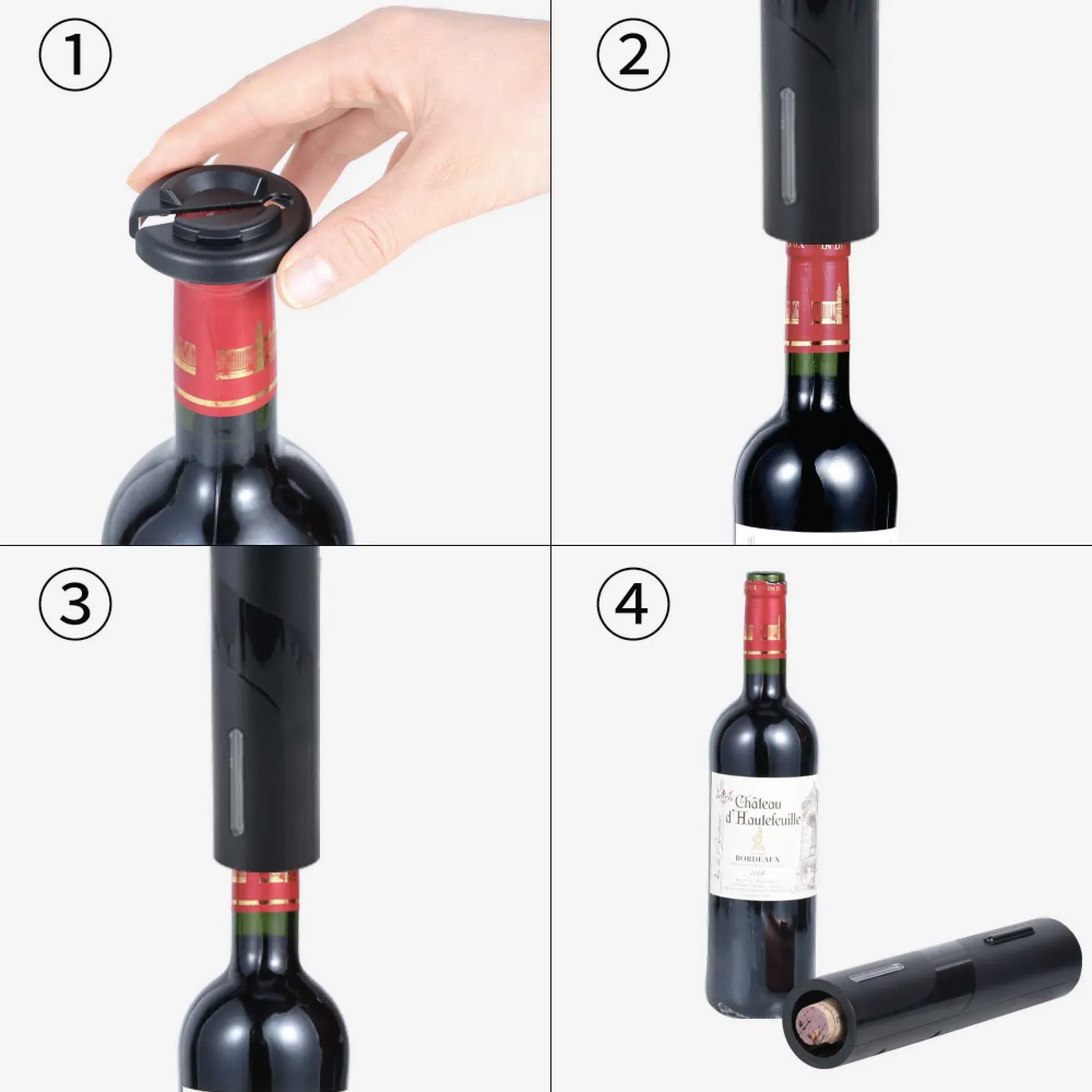 Electric Wine Bottle Opener Tool Automatic - Cordless Corkscrew - Foil Cutter Bedworld