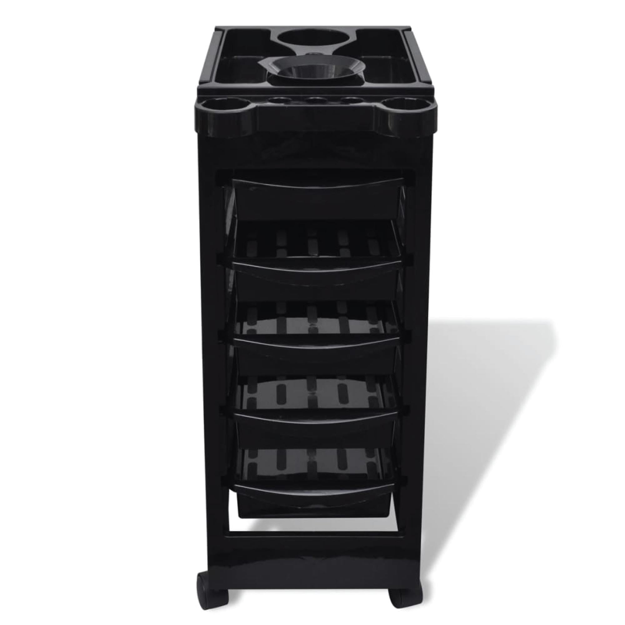 Ellie & Ruby 6 Tier Hairdressing Trolley Black 82x49x32cm Salon Rolling Cart