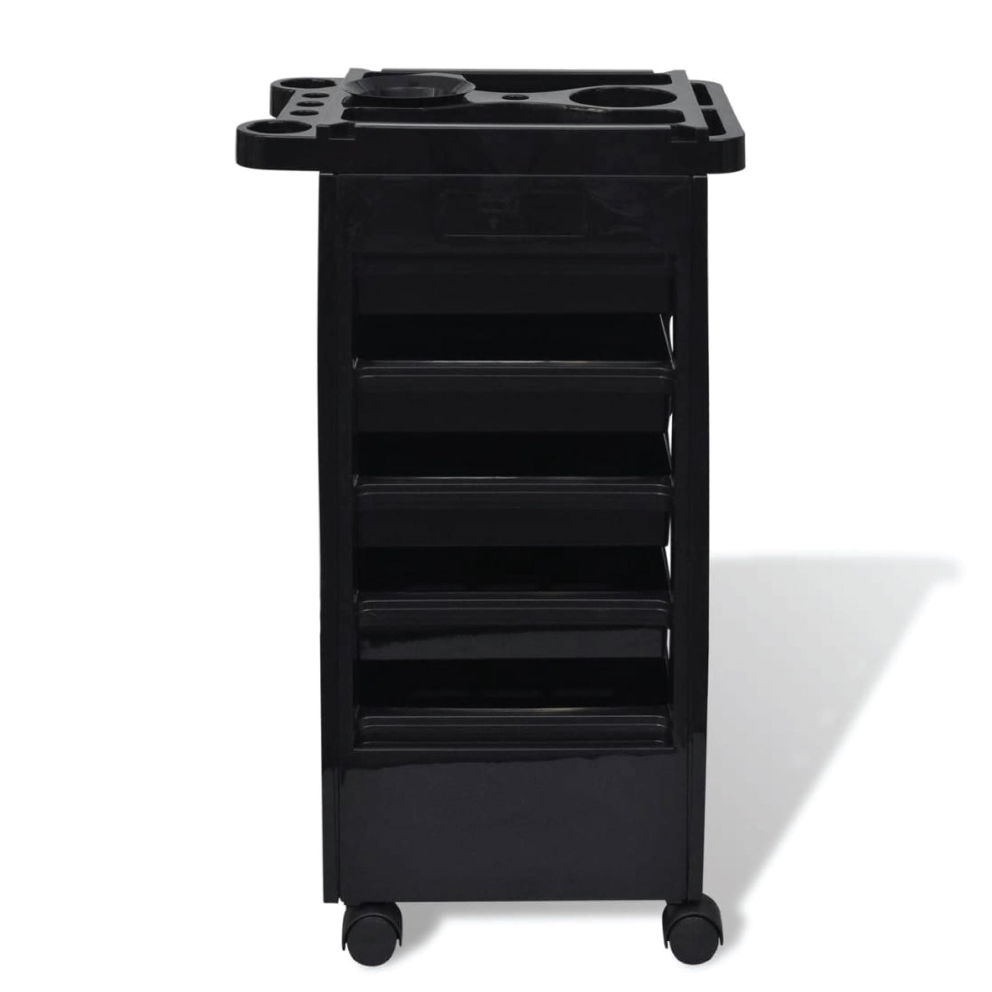 Ellie & Ruby 6 Tier Hairdressing Trolley Black 82x49x32cm Salon Rolling Cart