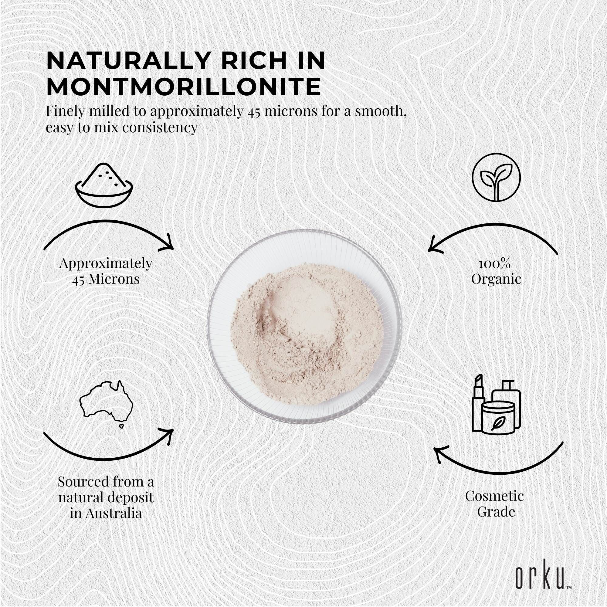 Orku 5Kg Organic Bentonite Clay Powder Cosmetic Grade Montmorillonite Bedworld