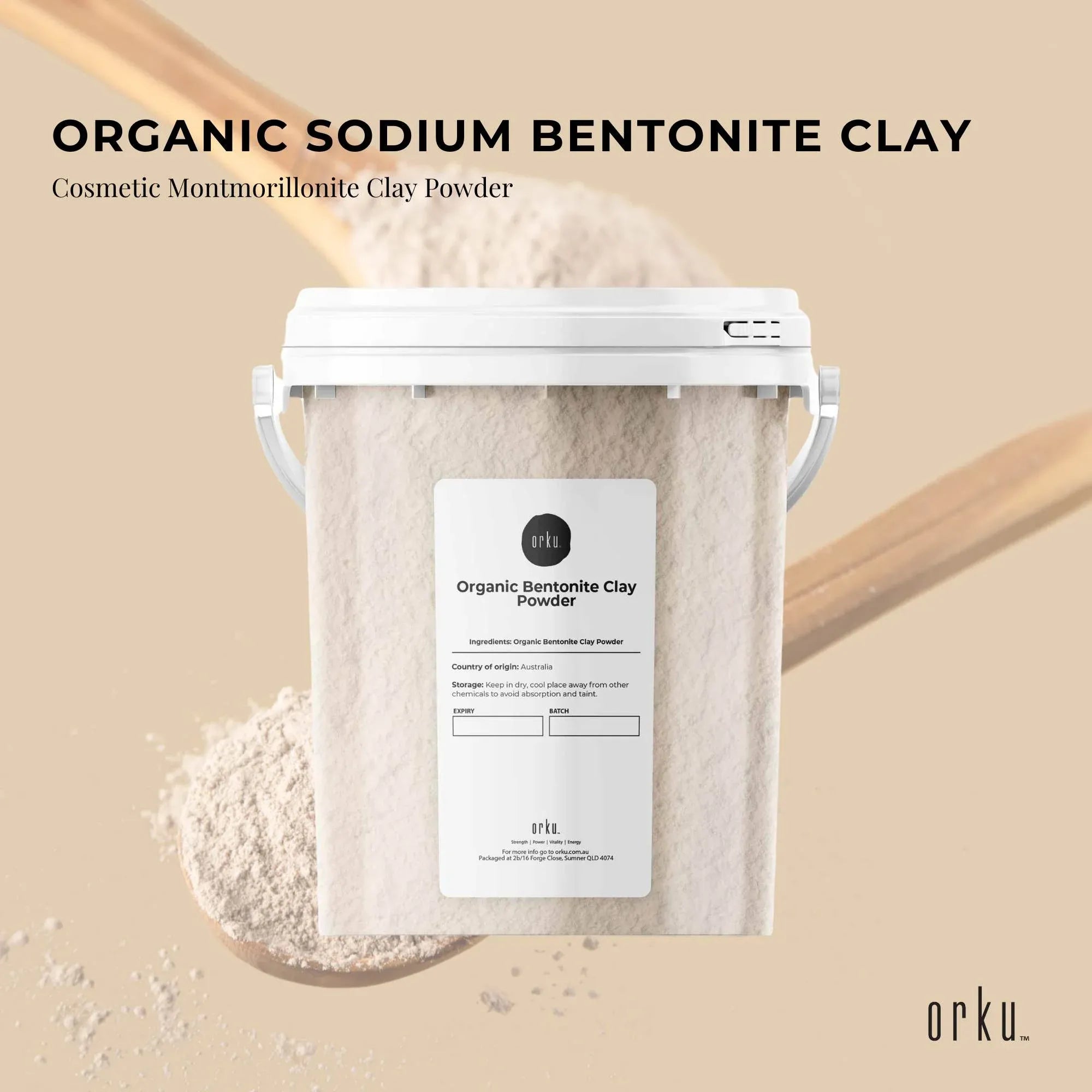 Orku 1.1Kg Organic Bentonite Clay Powder Cosmetic Grade Montmorillonite Bedworld