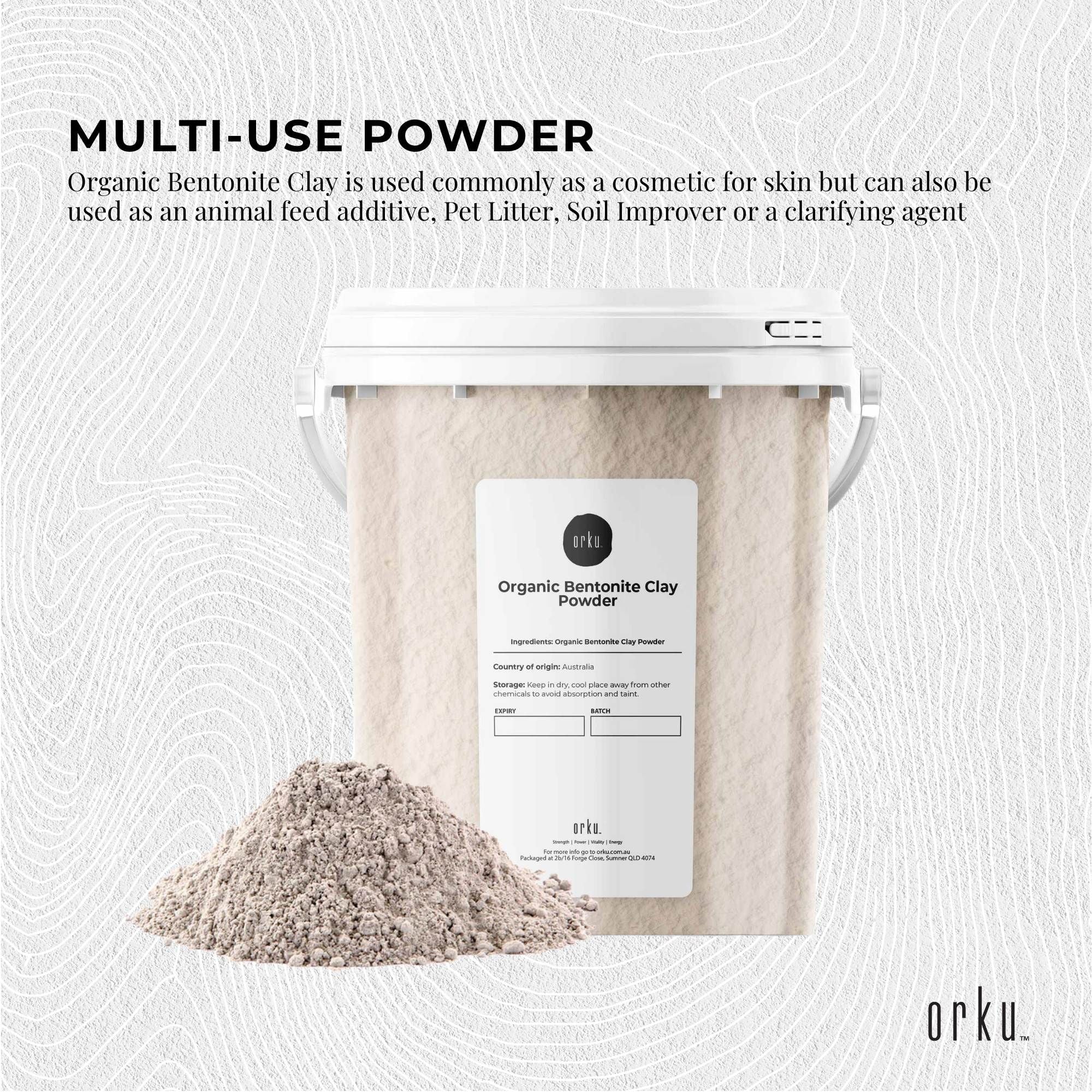 Orku 1.1Kg Organic Bentonite Clay Powder Cosmetic Grade Montmorillonite Bedworld