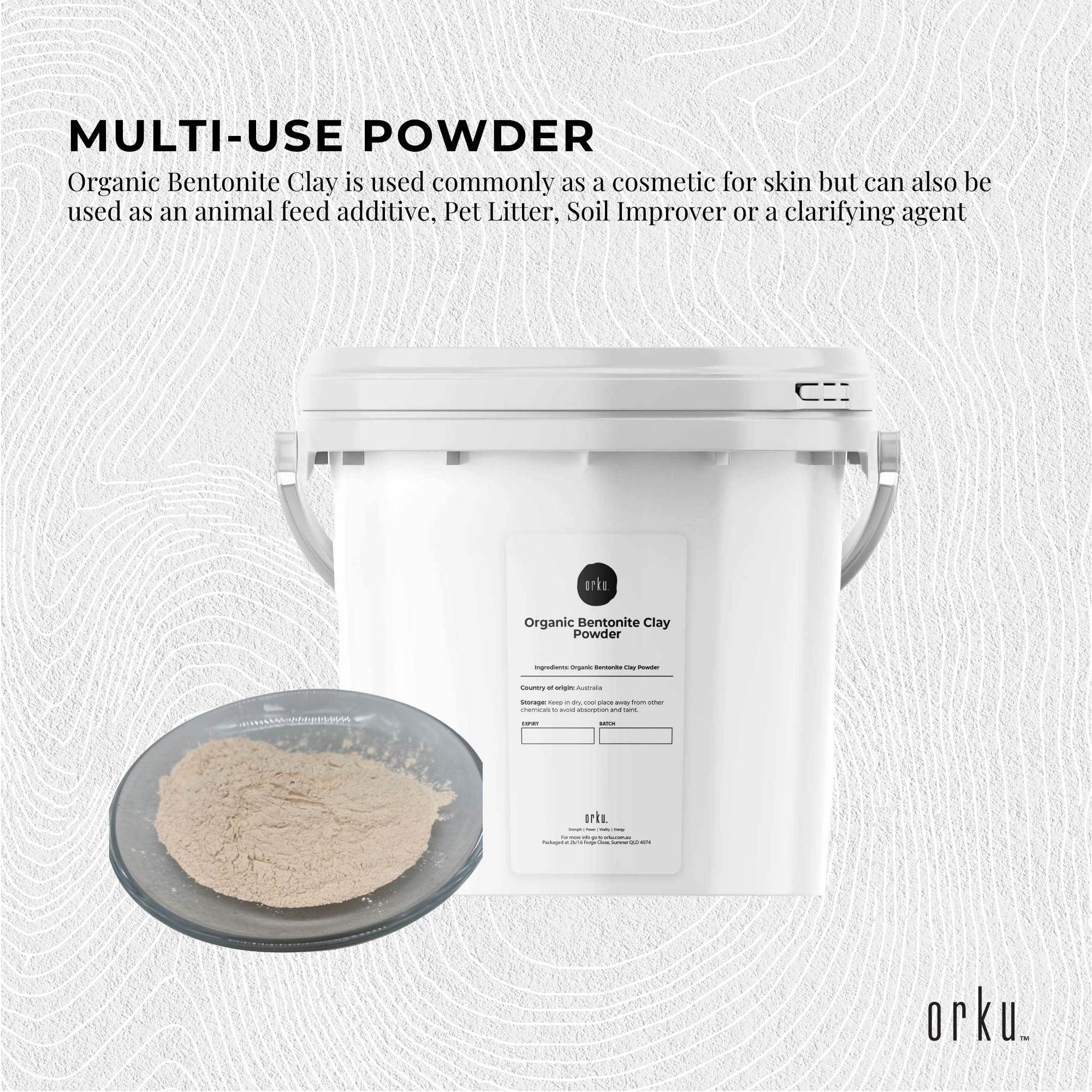 5Kg Organic Sodium Bentonite Clay Powder Tub Bucket - Cosmetic Montmorillonite Bedworld