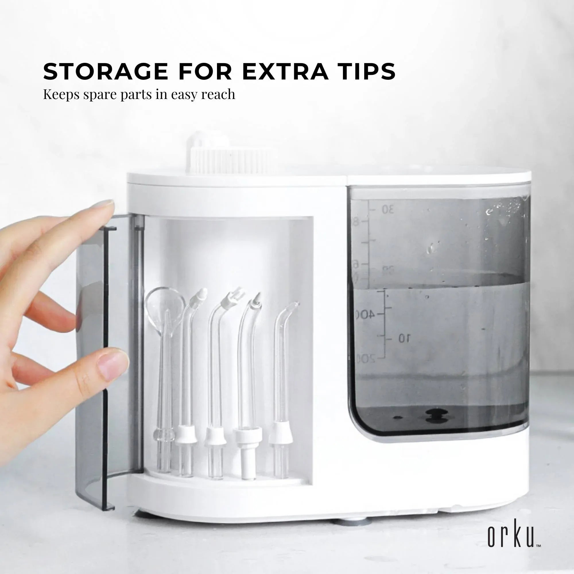 Orku 1000ml Water Flosser Electric Oral Irrigator - Adjustable Pressure White Bedworld