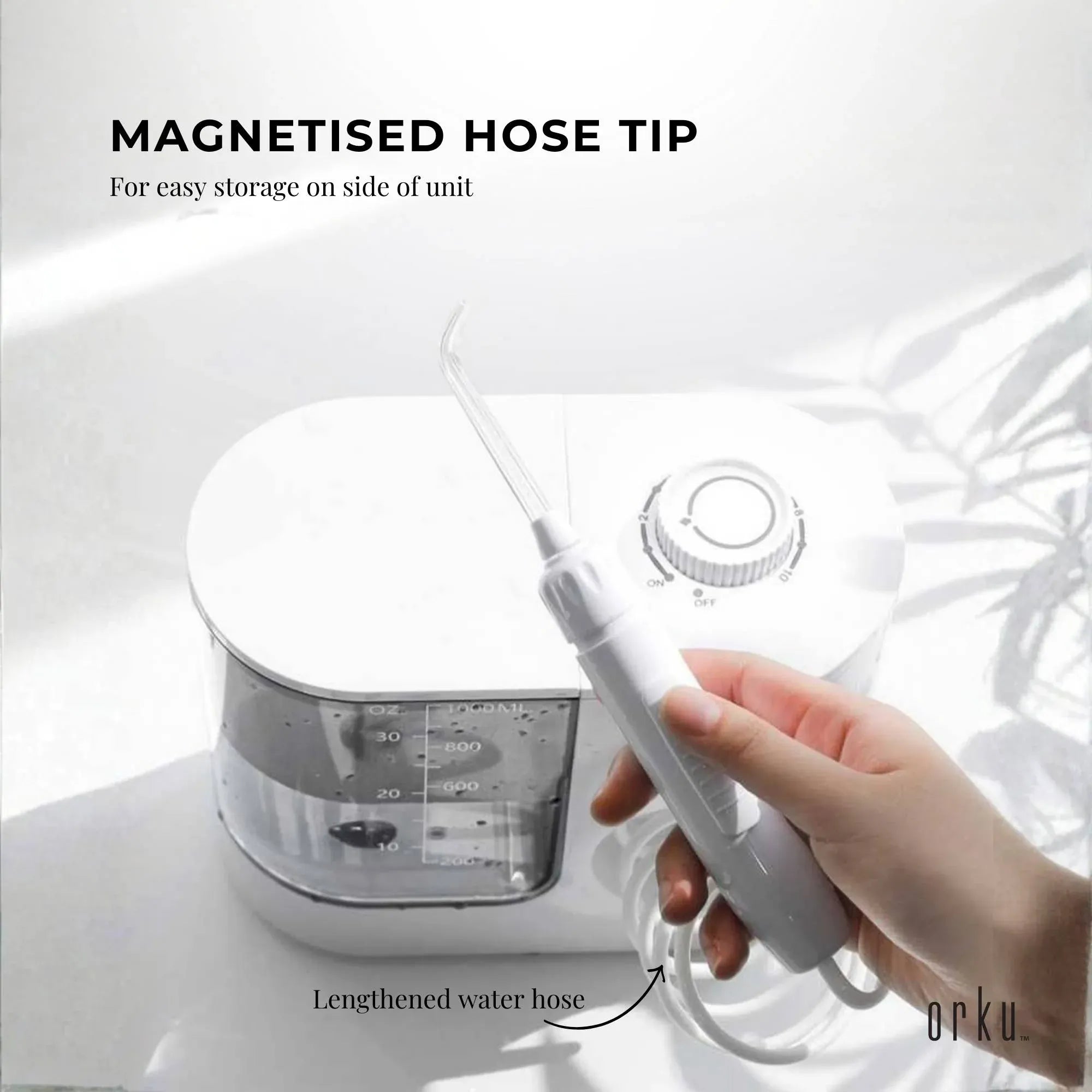 Orku 1000ml Water Flosser Electric Oral Irrigator - Adjustable Pressure White Bedworld