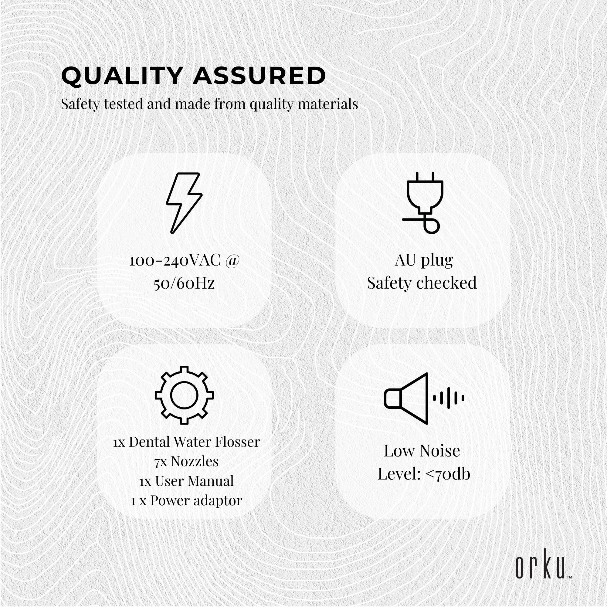 Orku 1000ml Water Flosser Electric Oral Irrigator - Adjustable Pressure White Bedworld