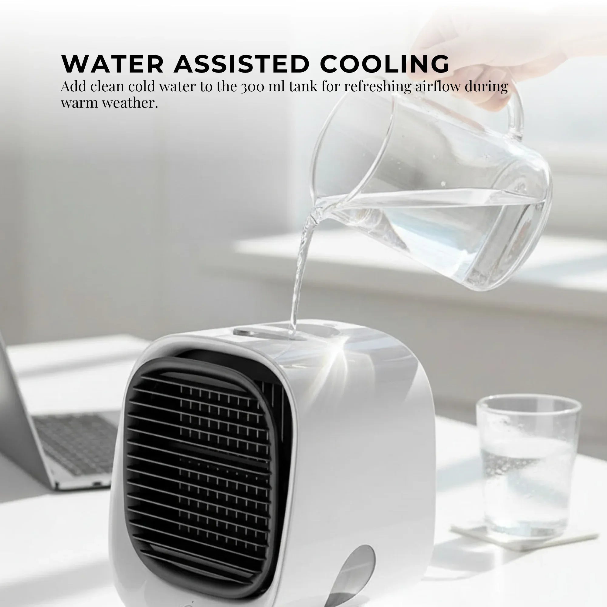 USB Mini Air Purifier - Portable Desktop Air Conditioner Cooling Fan With Water Bedworld