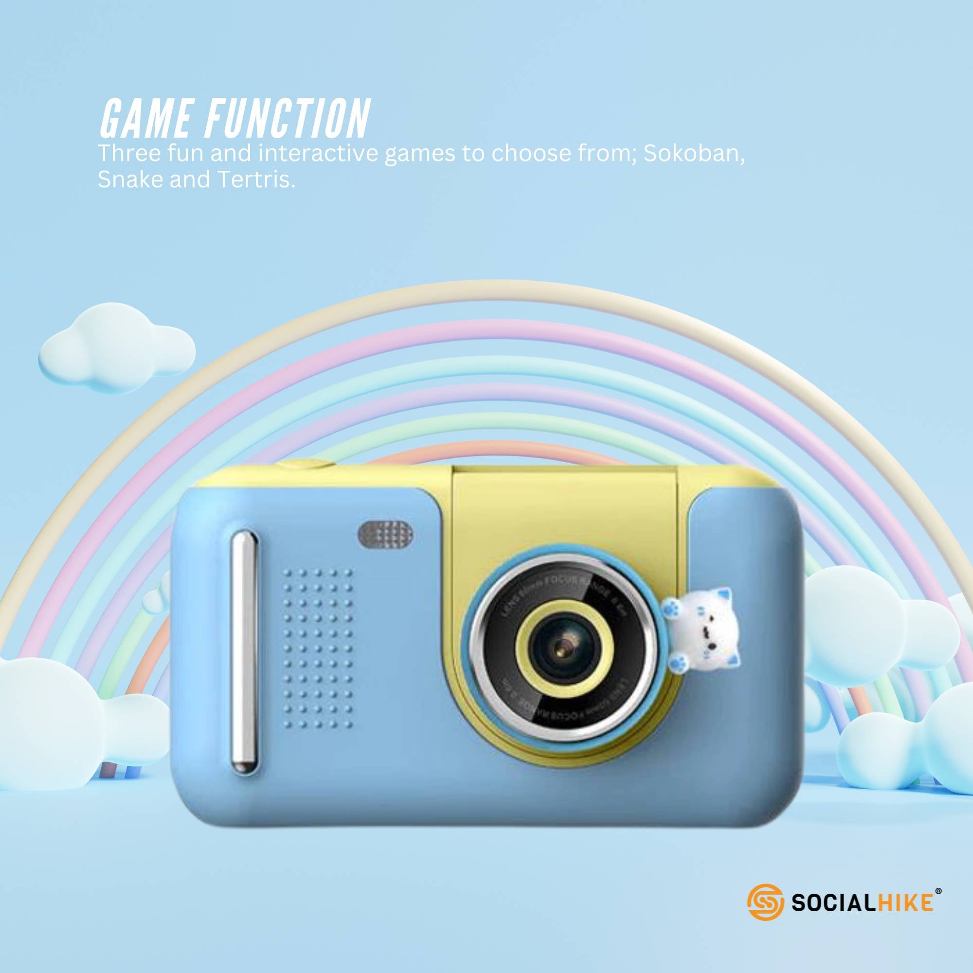 Kids HD Digital Camera Blue - Children's Selfie Photo Video 2.4 Inch Screen