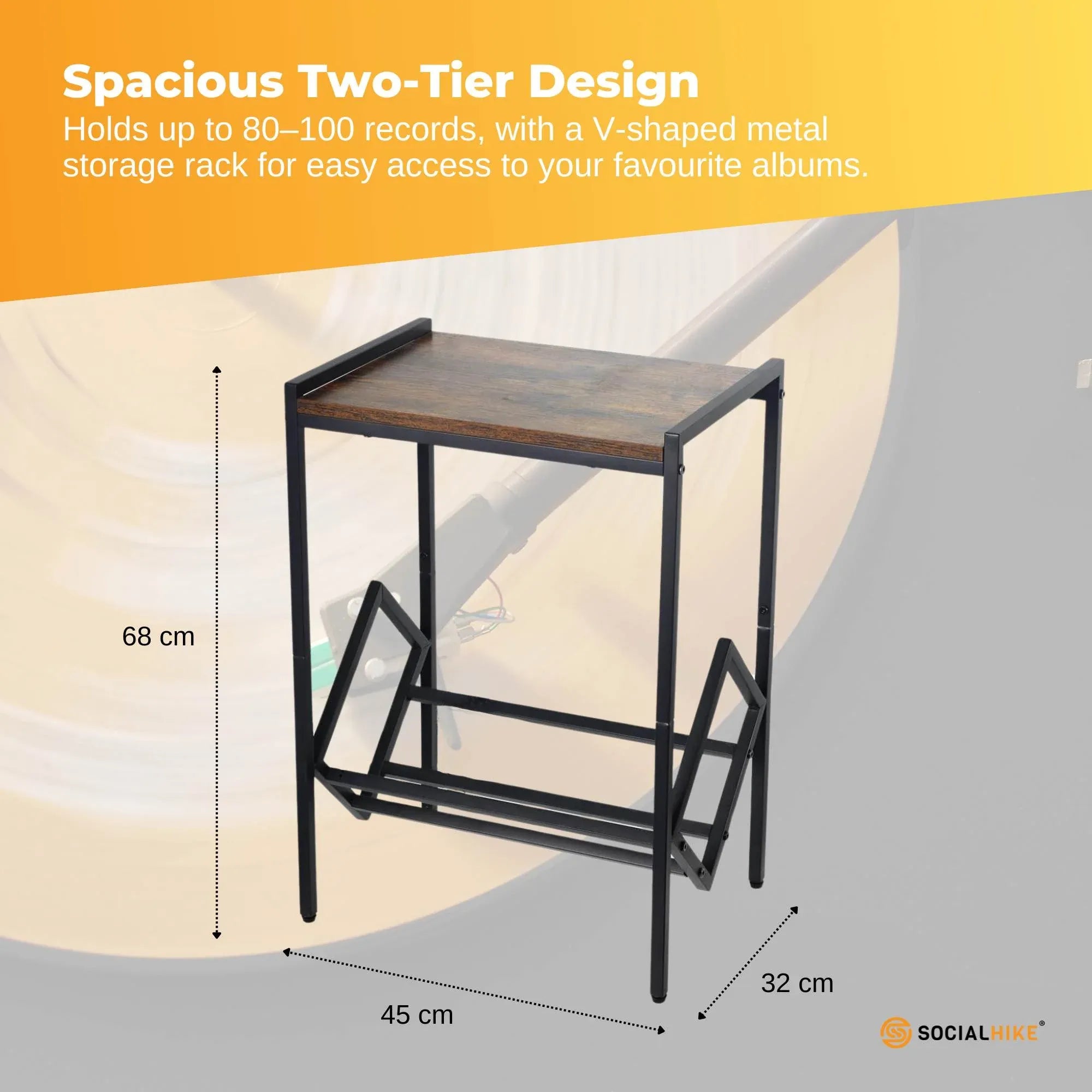 Social Hike Turntable Stand & LP Storage – Black Bedworld