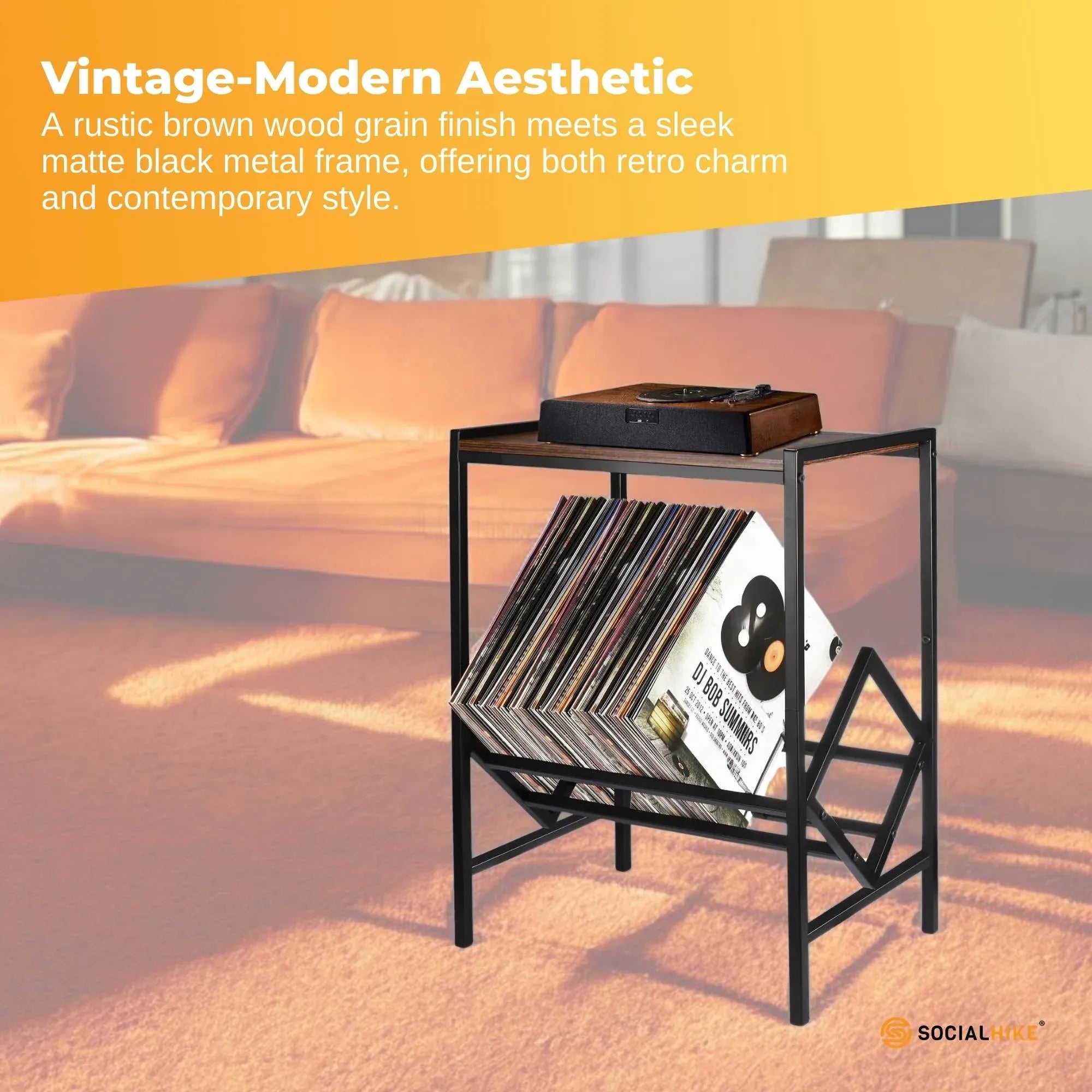 Social Hike Turntable Stand & LP Storage – Black Bedworld