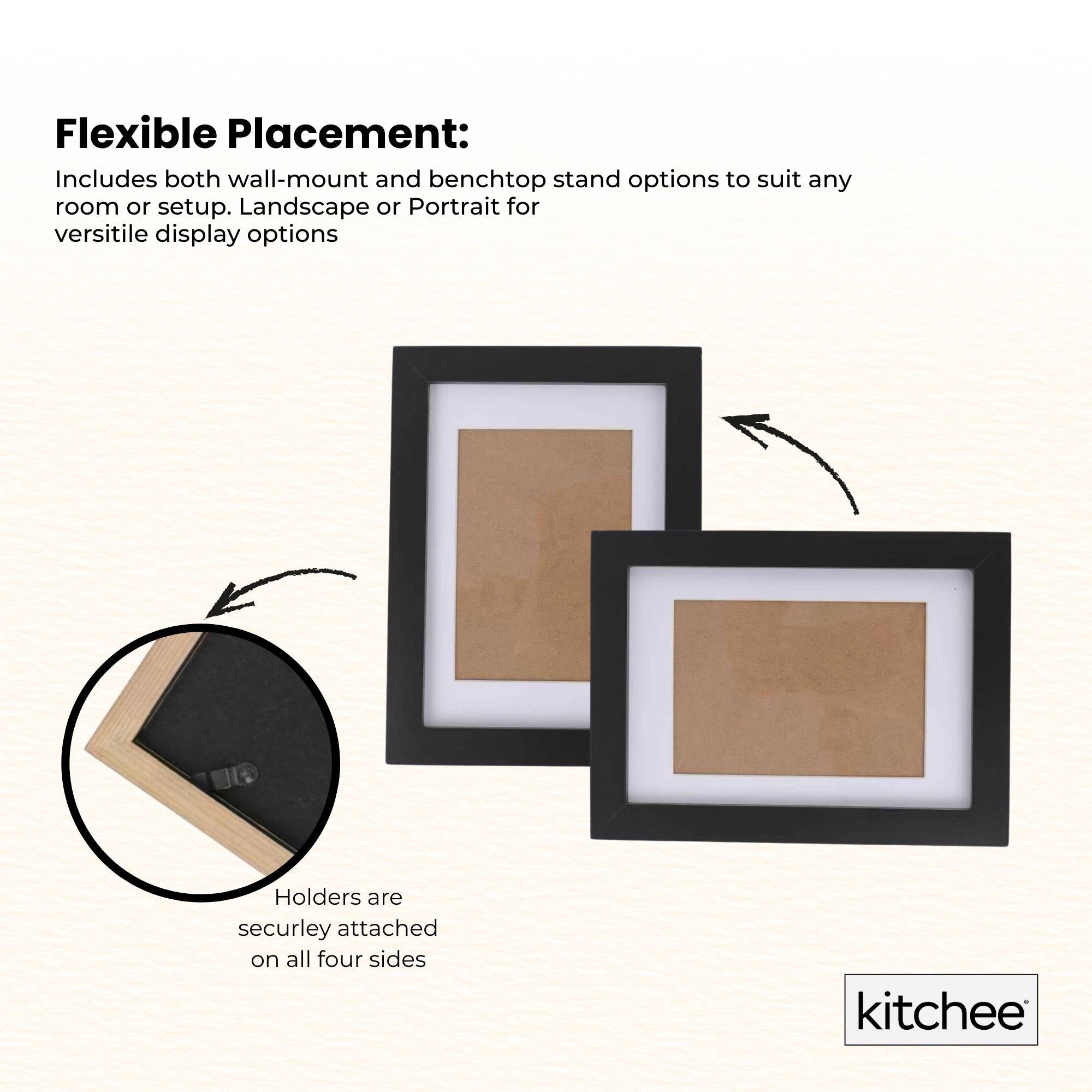 Kitchee 12 Pieces Photo Frame Set - Modern Gallery Wall Mixed Sizes Matt Black