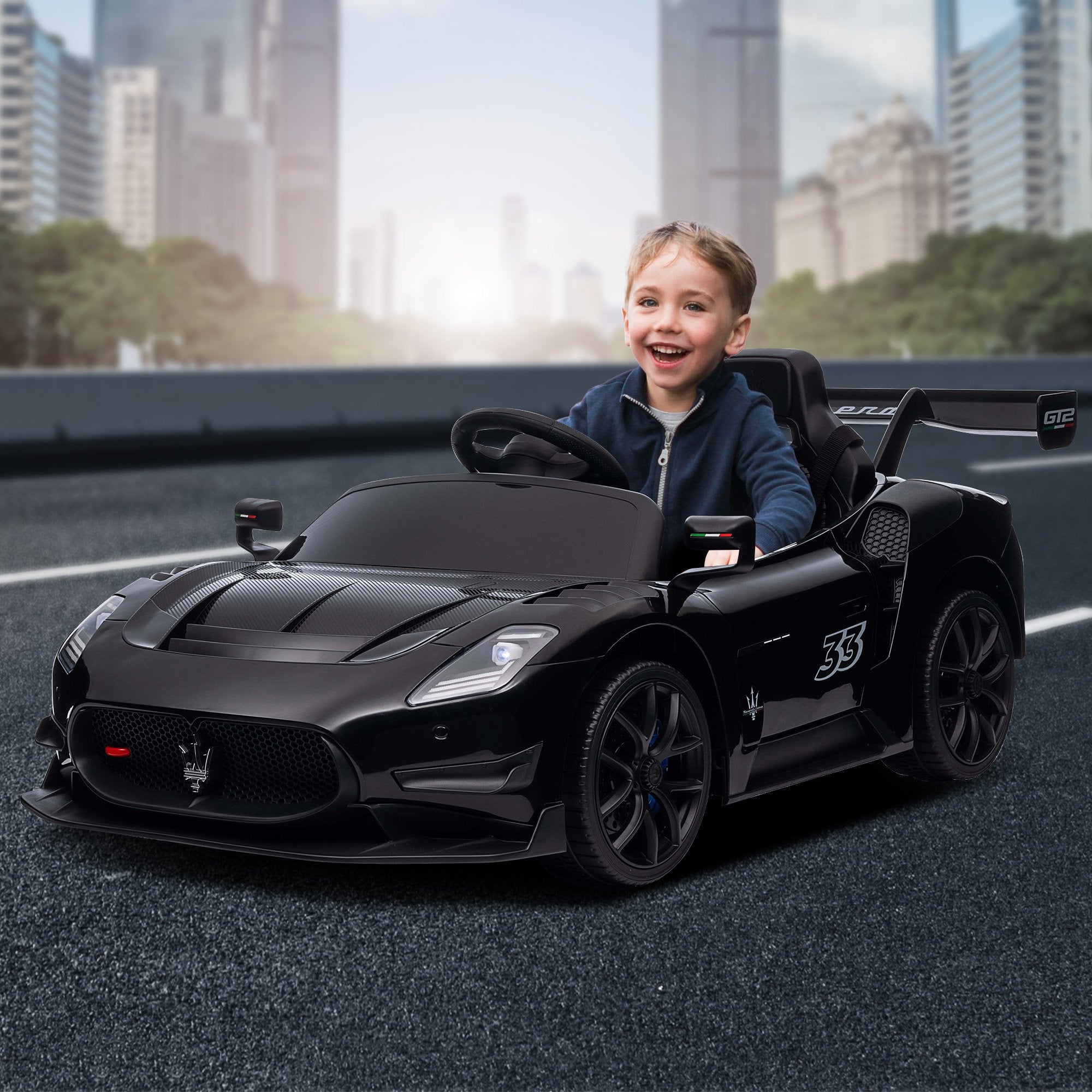 Kahuna Maserati MC20 GT2 Licensed Electric Kids Ride On Race Car Black