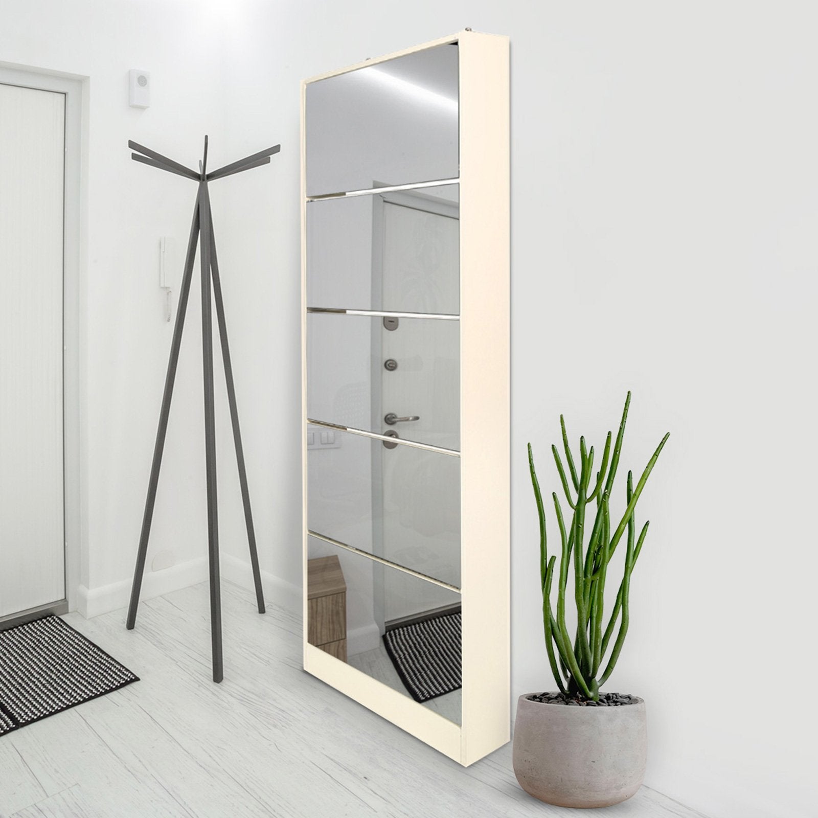 Sarantino 24 Pairs Shoe Cabinet Rack Storage Cupboard Organiser Shelf 5 Level Drawers