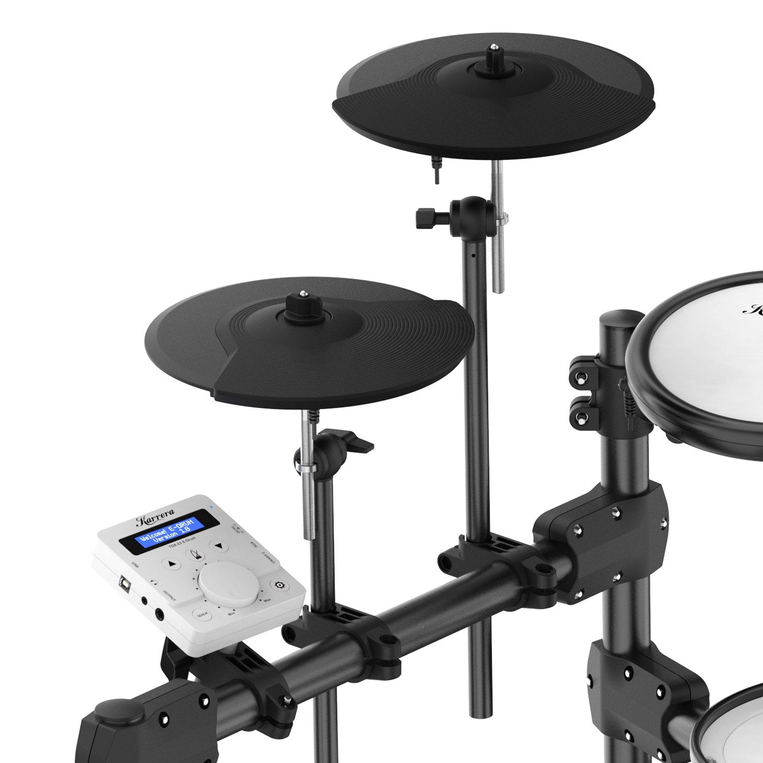 Karrera X23 Electronic Drum Kit with Sound Module, 3 Toms, Snare Quiet Mesh Drum Heads, Cymbals & Pedal