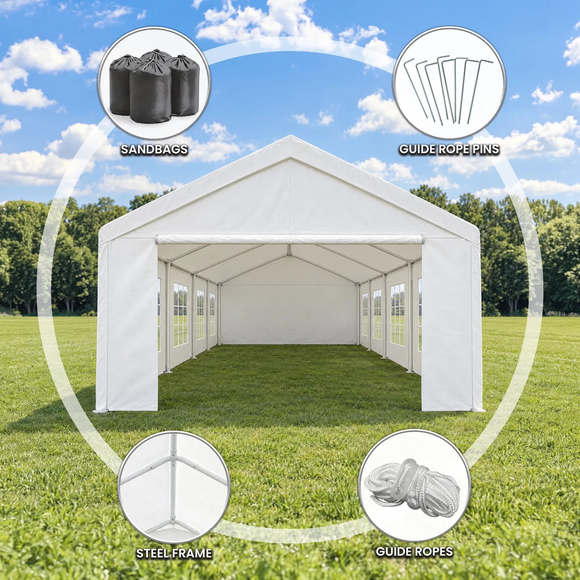 Wallaroo 4x8 Outdoor event marquee - White Bedworld