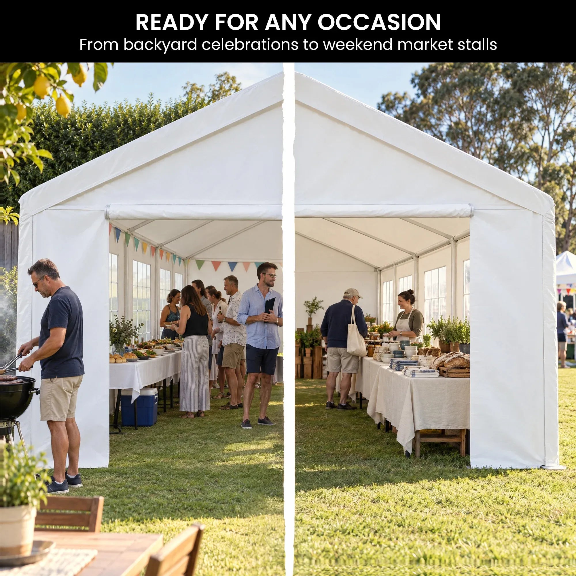 Wallaroo 4x8 Outdoor event marquee - White Bedworld