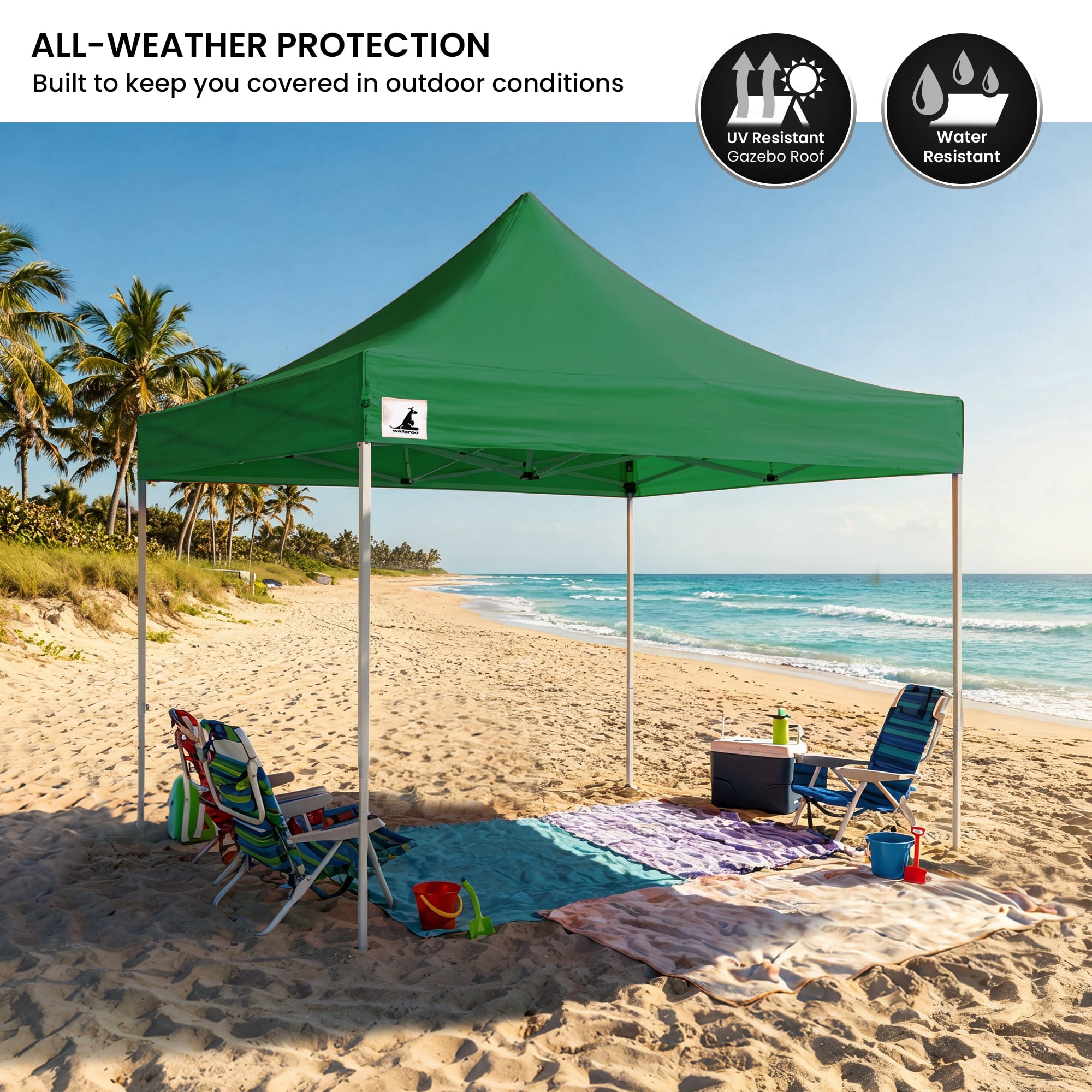 Wallaroo Gazebo Tent Marquee 3x3 Popup Outdoor - Green