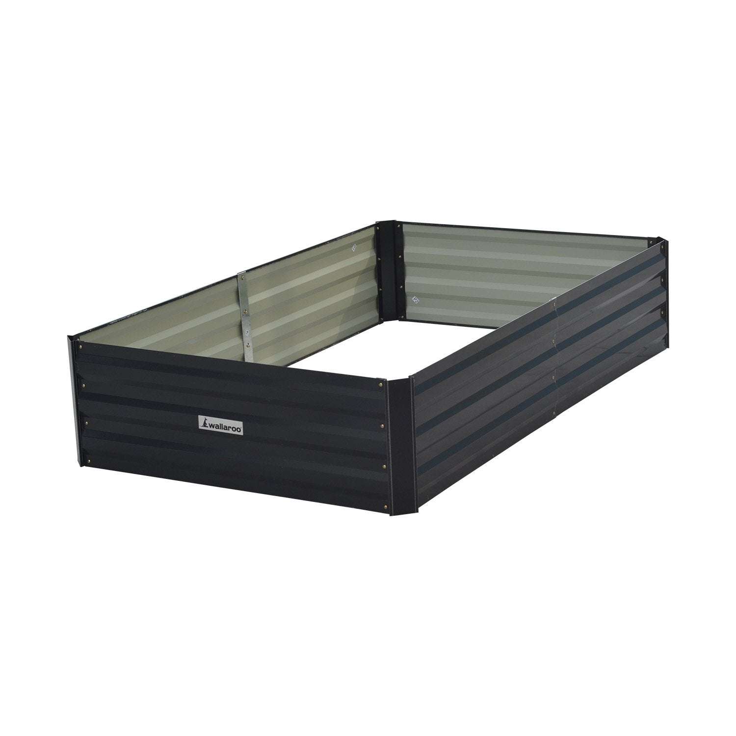 30cm Galvanized Steel Garden Bed - Black