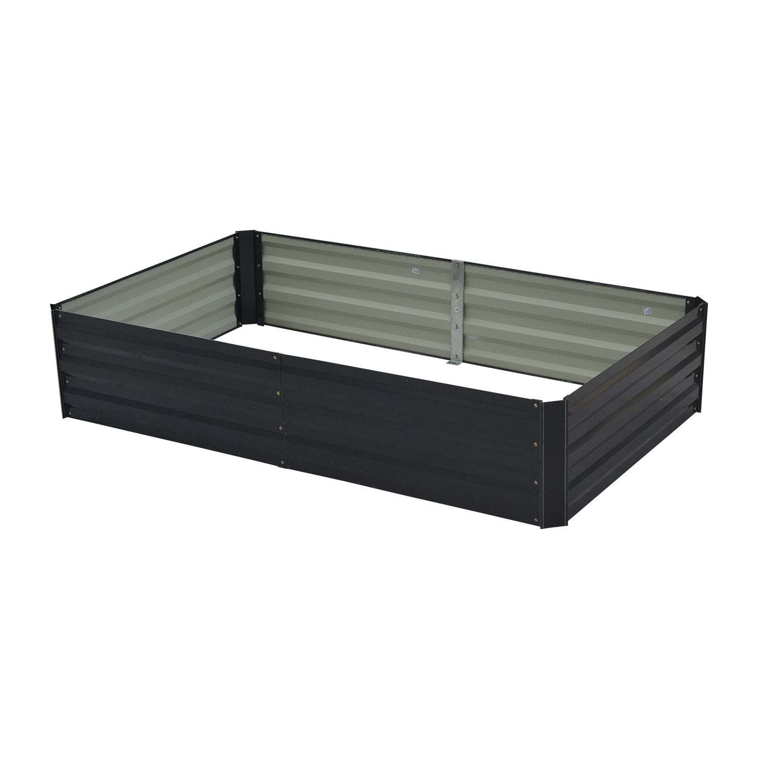30cm Galvanized Steel Garden Bed - Black