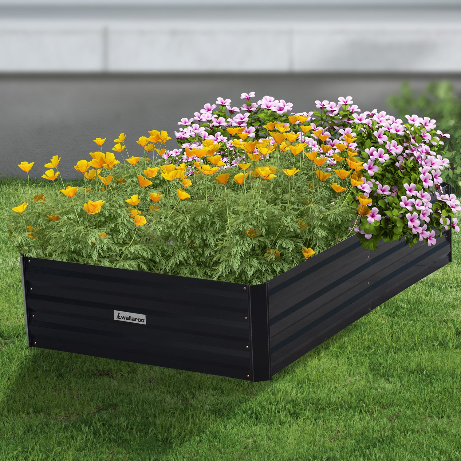 30cm Galvanized Steel Garden Bed - Black