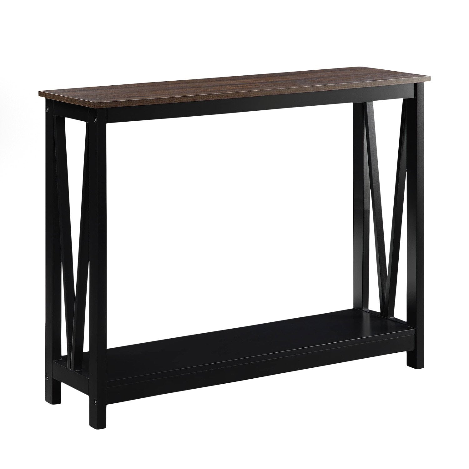 Sarantino Cielo 2-Tier Console Table Dark Walnut
