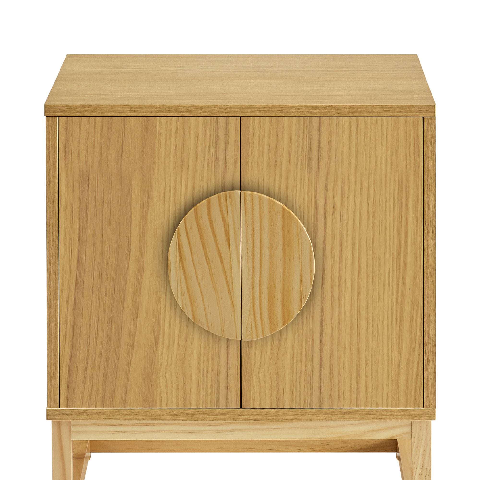 Sarantino Luca Bedside Table Split Door Night Stand - Natural