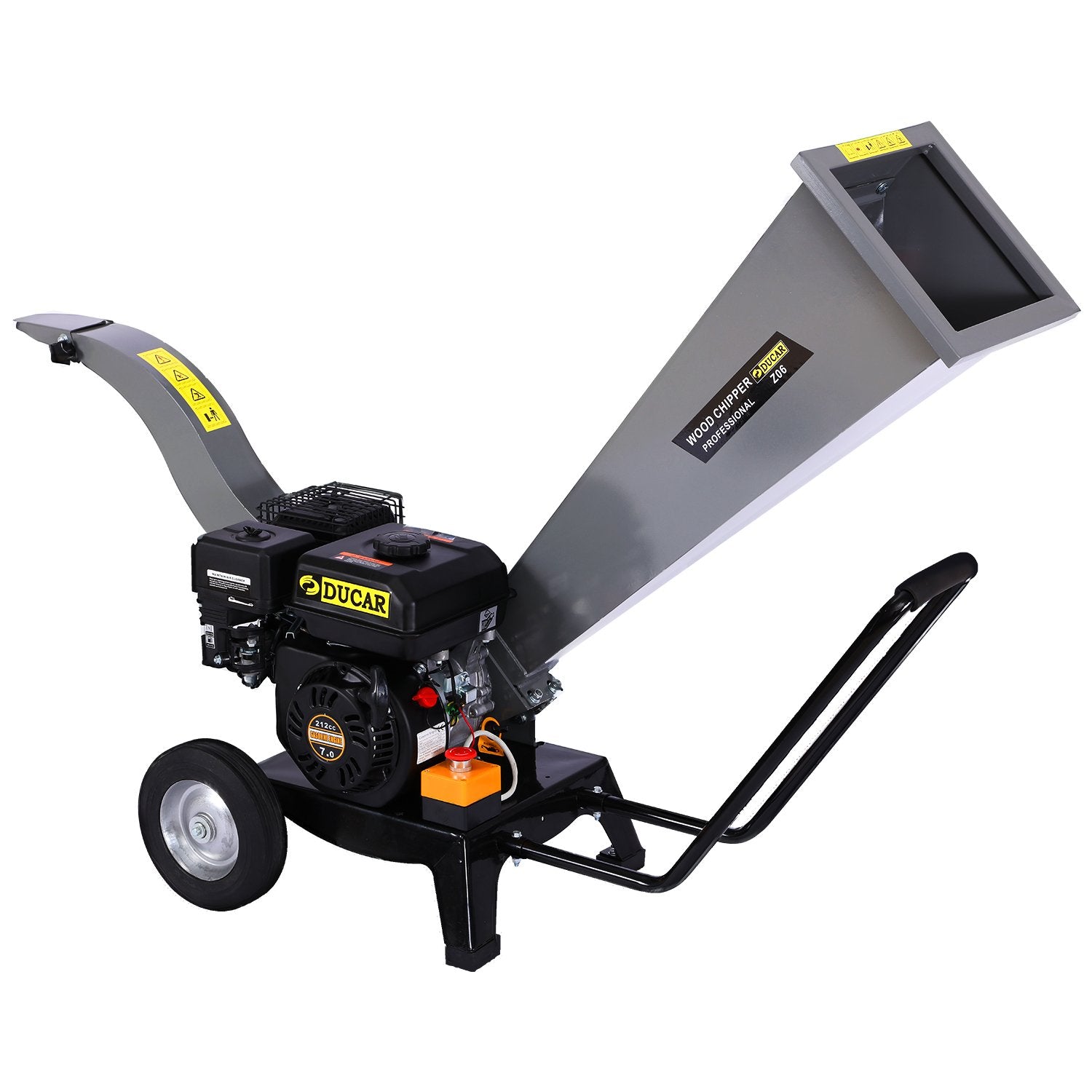 Ducar 7hp Wood Chipper Shredder Mulcher Grinder Petrol Silver