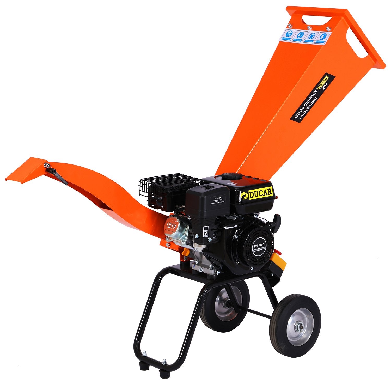 Ducar 7hp Wood Chipper Shredder Mulcher Grinder Petrol Orange
