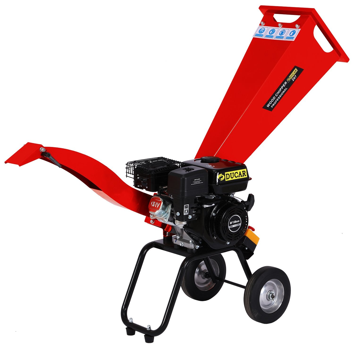 Ducar 7hp Wood Chipper Shredder Mulcher Grinder Petrol Red