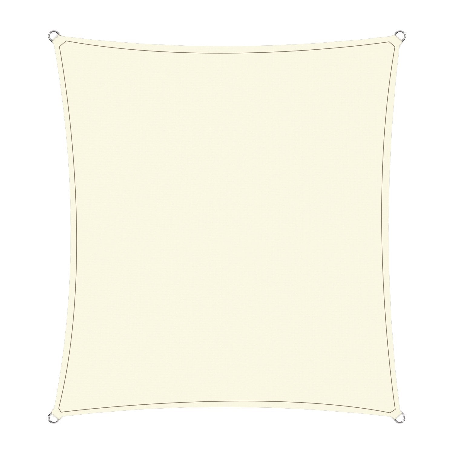 Waterproof shade sail square in pale yellow with corner grommets