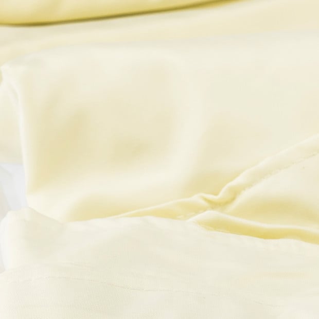 Light yellow waterproof shade sail fabric panel with folded seams