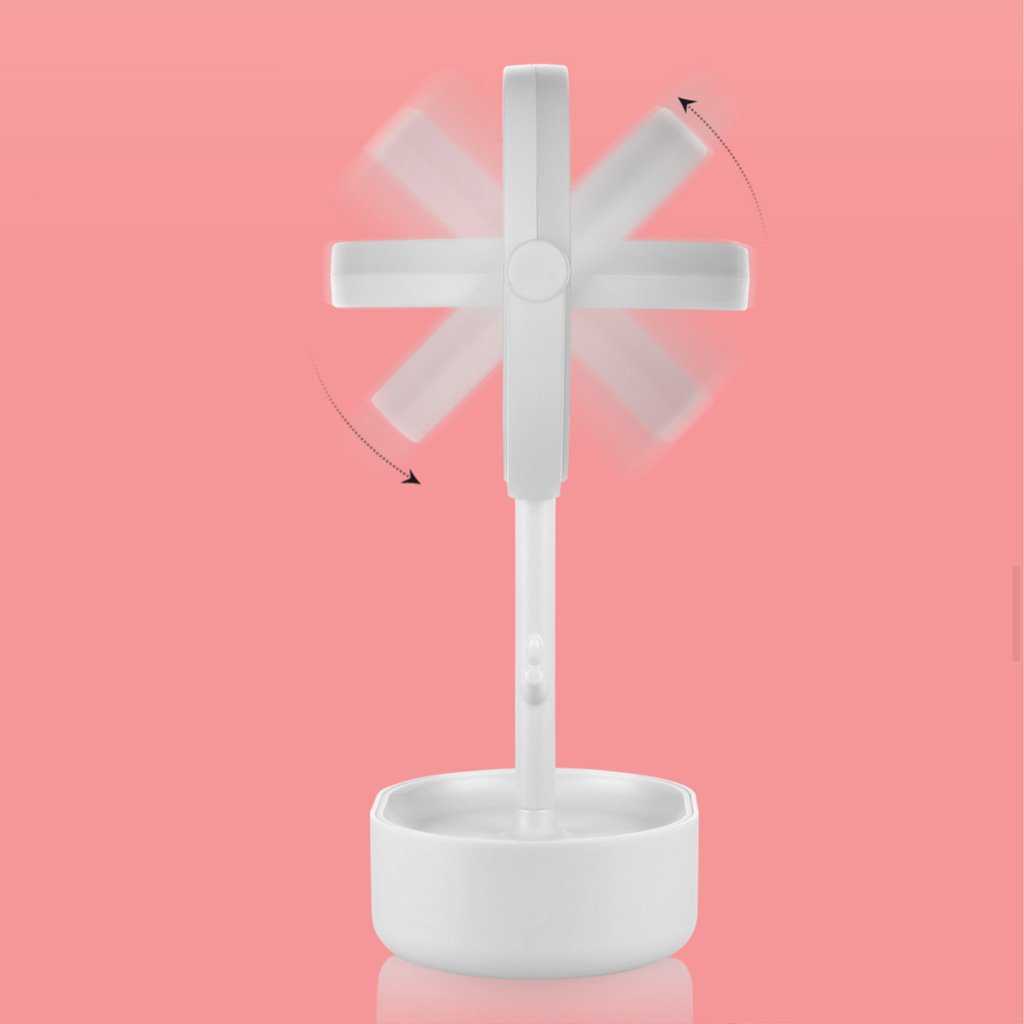 Pink LED light cosmetic mirror with cross-shaped light arms and base