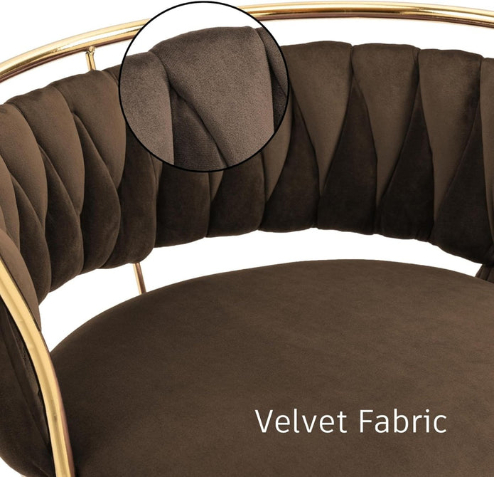 SERENIT? Golden Swivel Upholstered Velvet Adjustable Height Counter Stool with Metal Frame Coffee (Set of 2)
