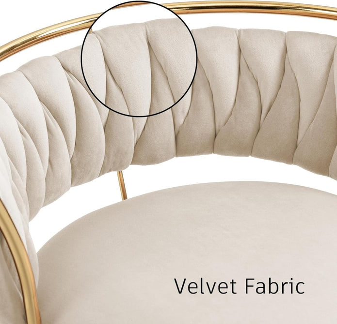 SERENIT? Golden Swivel Upholstered Velvet Adjustable Height Counter Stool with Metal Frame Ivory (Set of 2)