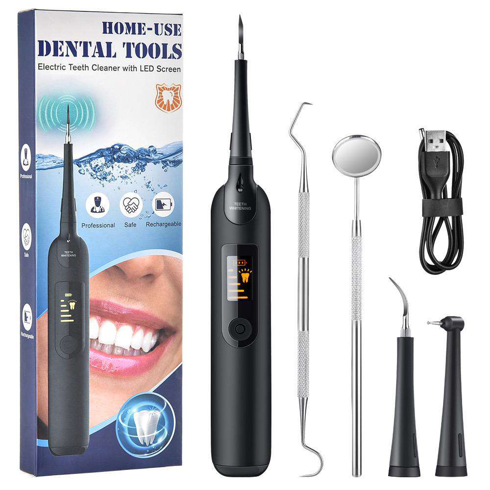 Electric Ultrasonic Dental Tartar Plaque Calculus Tooth Remover Set Kits Cleaner