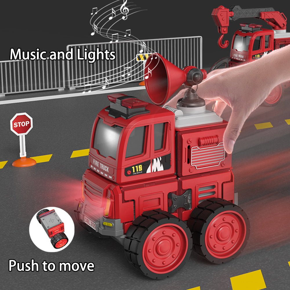 DanBaoLe Magnetic Fire Truck DIY Assembly Eneineering Vehicle