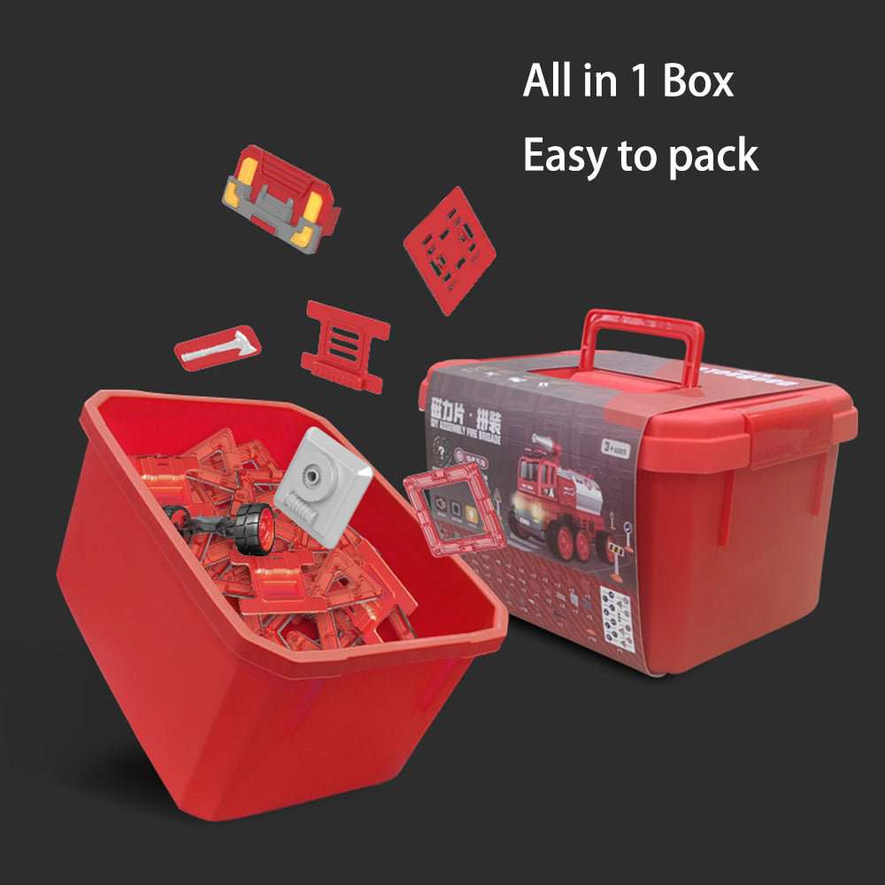 DanBaoLe Magnetic Fire Truck DIY Assembly Eneineering Vehicle
