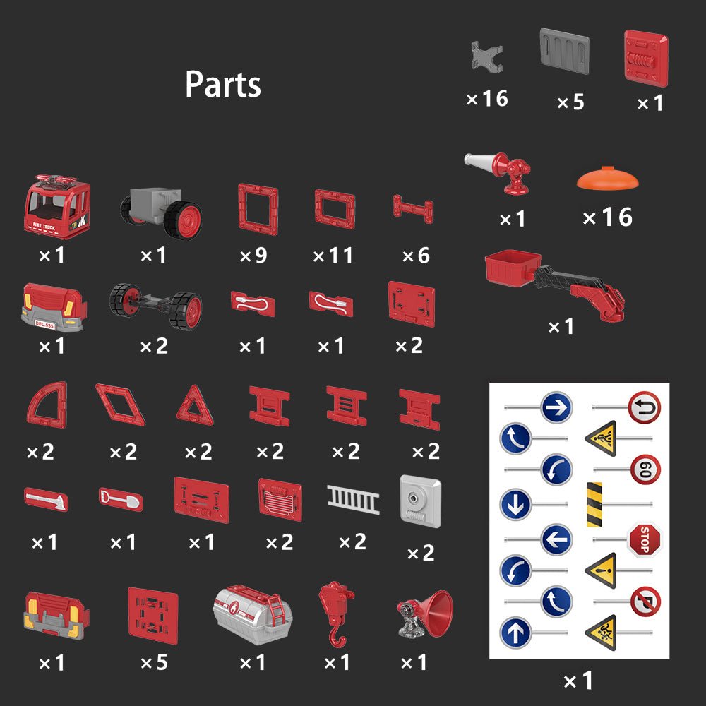 DanBaoLe Magnetic Fire Truck DIY Assembly Eneineering Vehicle