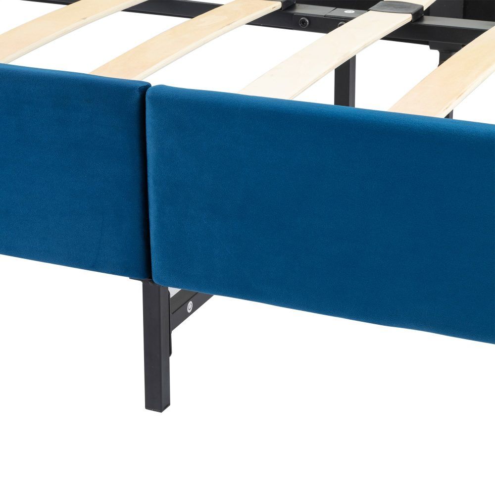 Velvet Blue Bed Frame  Double