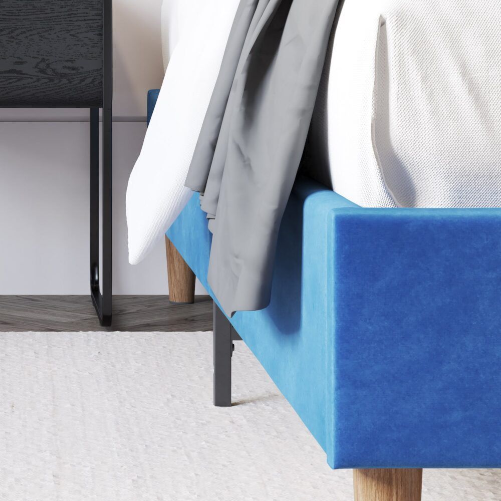 Velvet Blue Bed Frame  Double