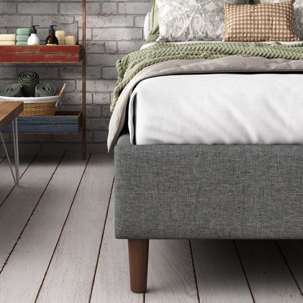 Bed Frame Mattress Foundation (Dark Grey)  Queen