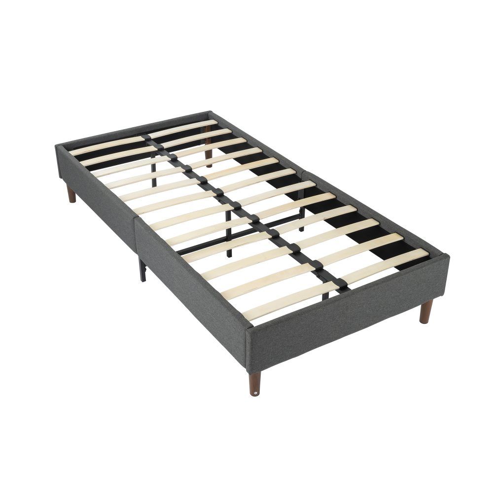 Bed Frame Mattress Foundation (Dark Grey)  Queen