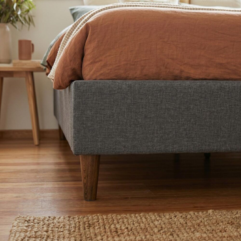 Bed Frame Mattress Foundation (Dark Grey)  Queen