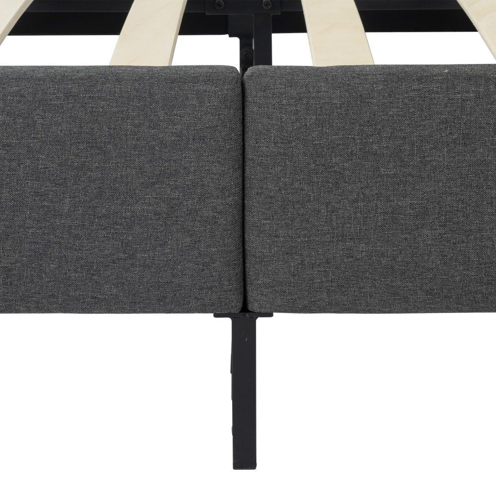 Bed Frame Mattress Foundation (Dark Grey)  Queen