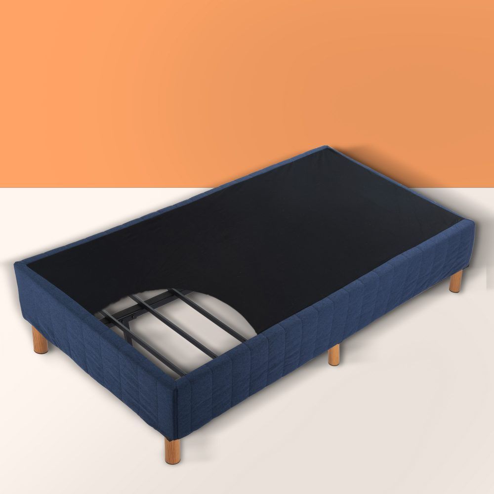 Metal Bed Frame Mattress Foundation Blue  Single