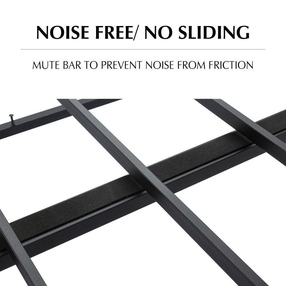 Metal Bedframe Mattress Foundation (Dark Grey)  King
